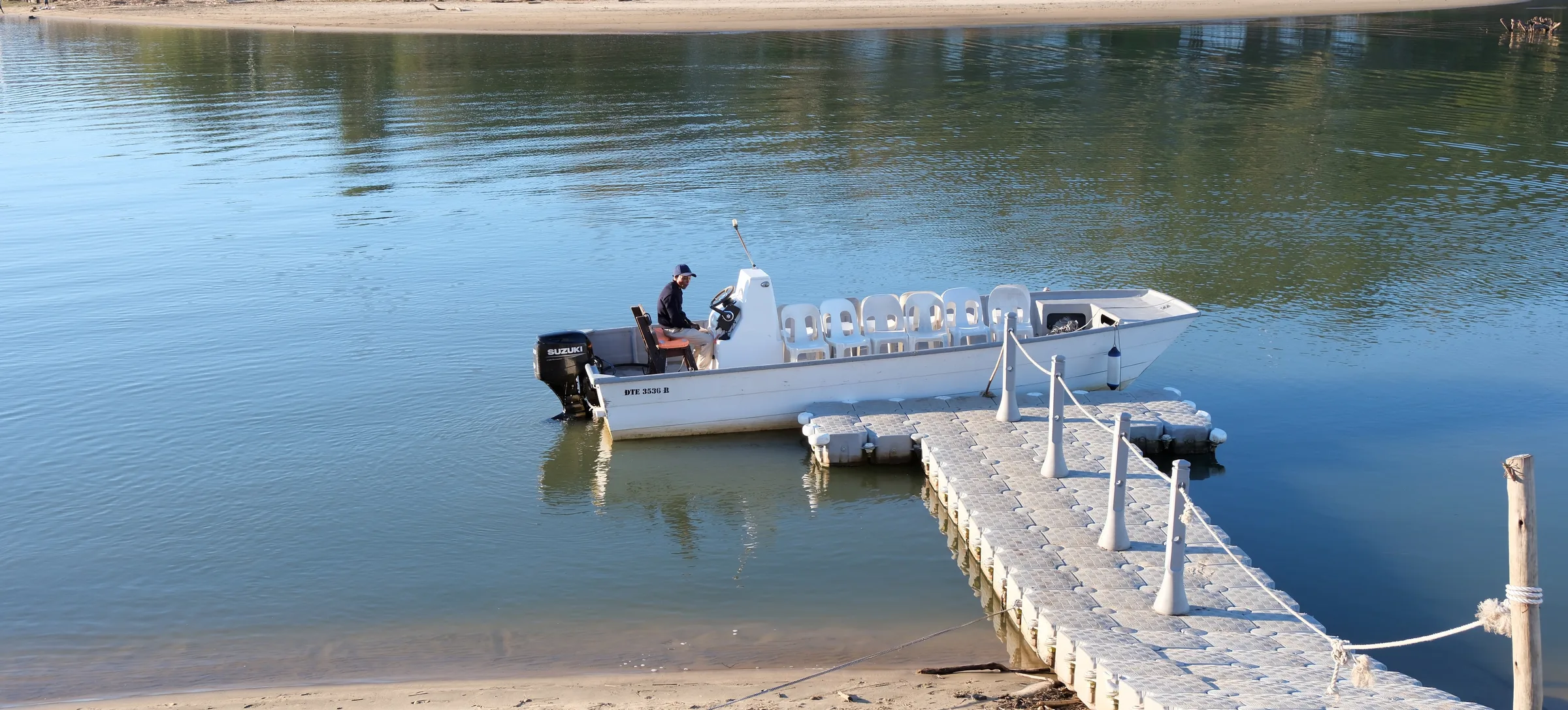 The shuttle boat at Umngazi resort, Eastern Cape