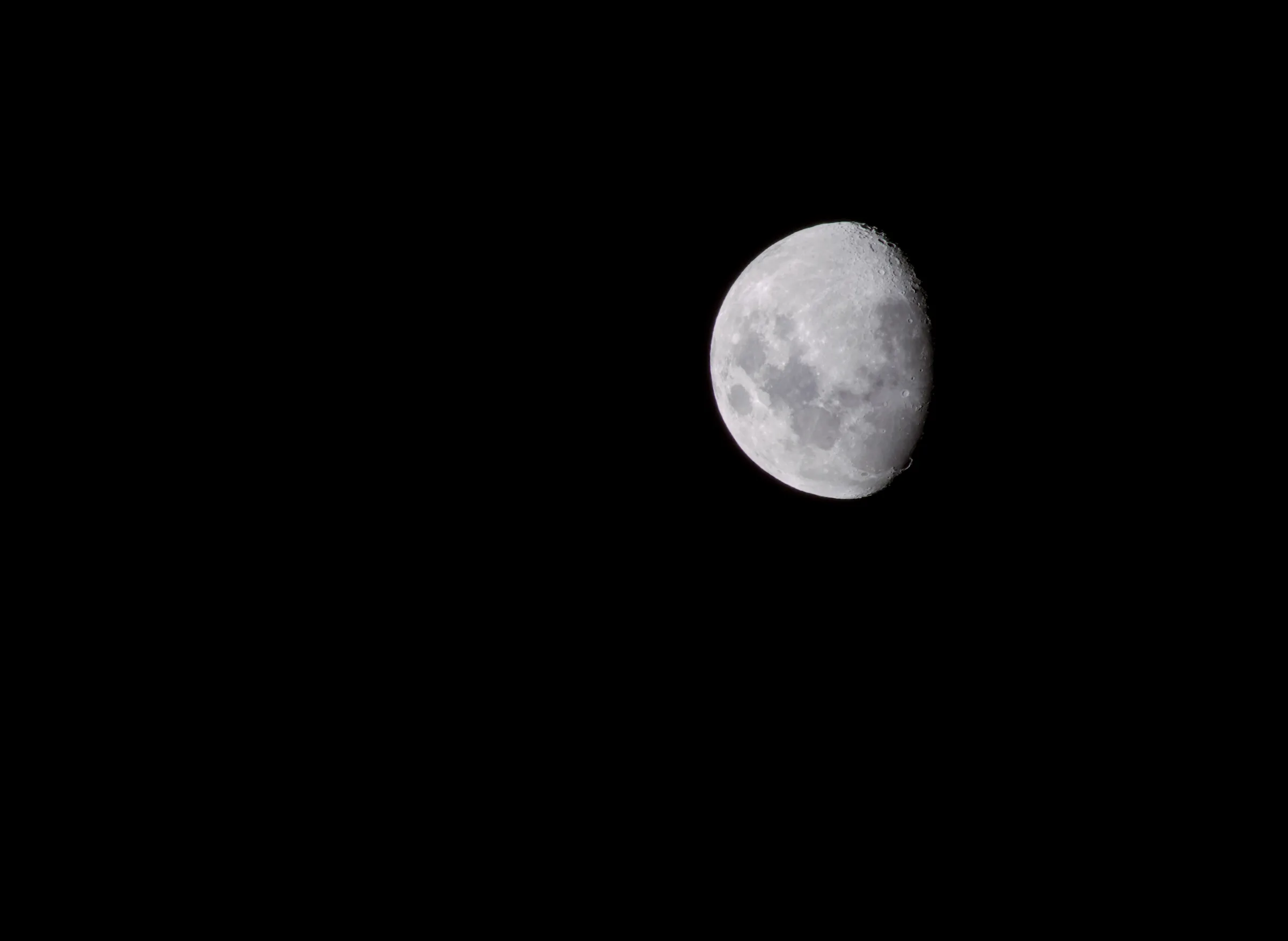 Close-up of the waxing gibbous moon